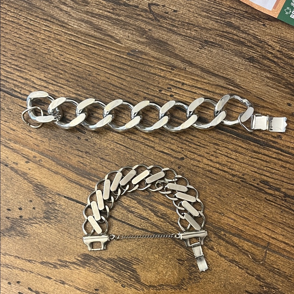 VINTAGE Silver link Bracelets - Picture 4 of 4